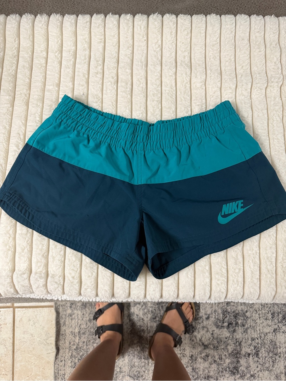 Nike Women’s Two-Tone Teal & Navy Athletic Shorts